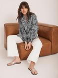 Mint Velvet Floral Print Long Sleeved V-Neck Cotton Blouse