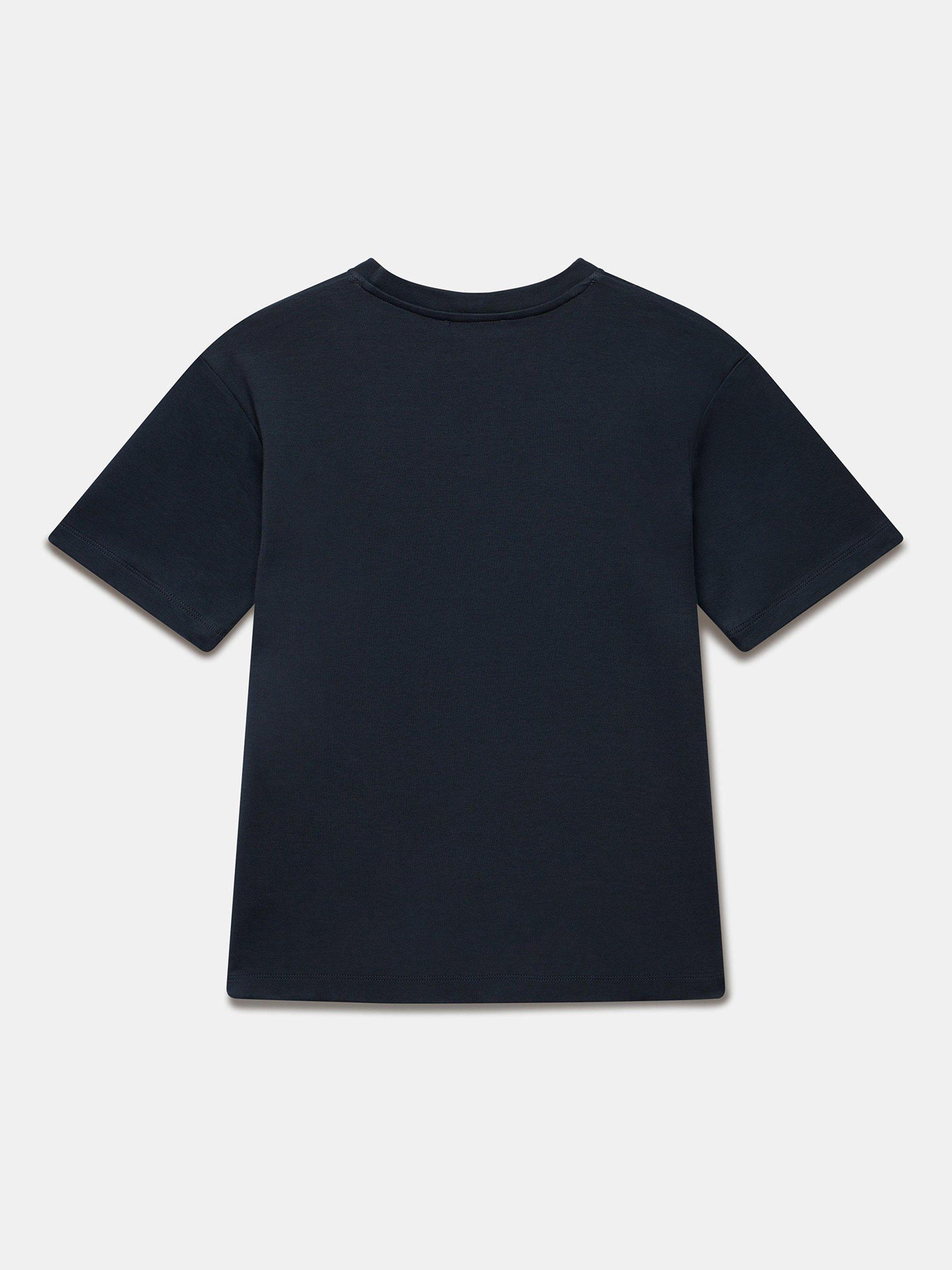 Product image 7 of 7, which shows Mint Velvet Graphic Ribbon Print Crew Neck Cotton T-Shirt, Navy, XS