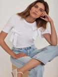 Mint Velvet Bow Detail Crew Neck Cotton T-Shirt
