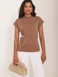 Mint Velvet Gathered Detail Cotton T-Shirt