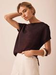 Mint Velvet Metallic Knit Batwing Top
