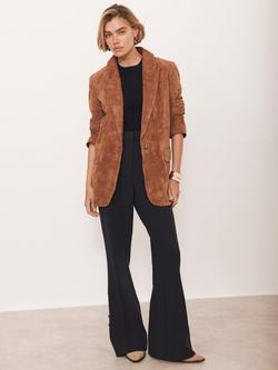 Mint Velvet Tailored Bootcut Trousers, Blue Navy - view 2, Blue Navy