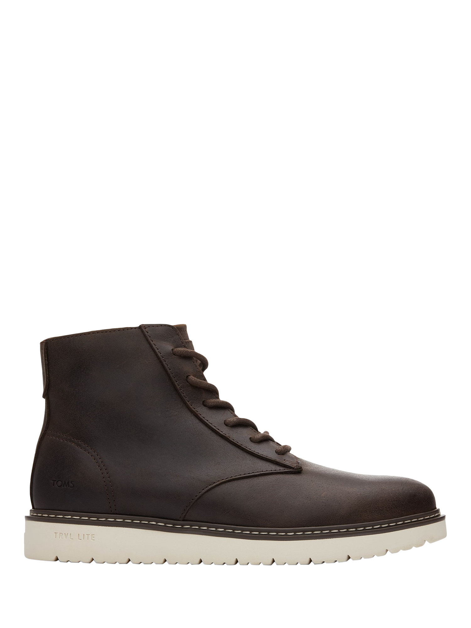 Product image 1 of 5, which shows TOMS Navi TRVL Lite Ranger Water-Resistant Leather Ankle Boots, Dark Brown, 7