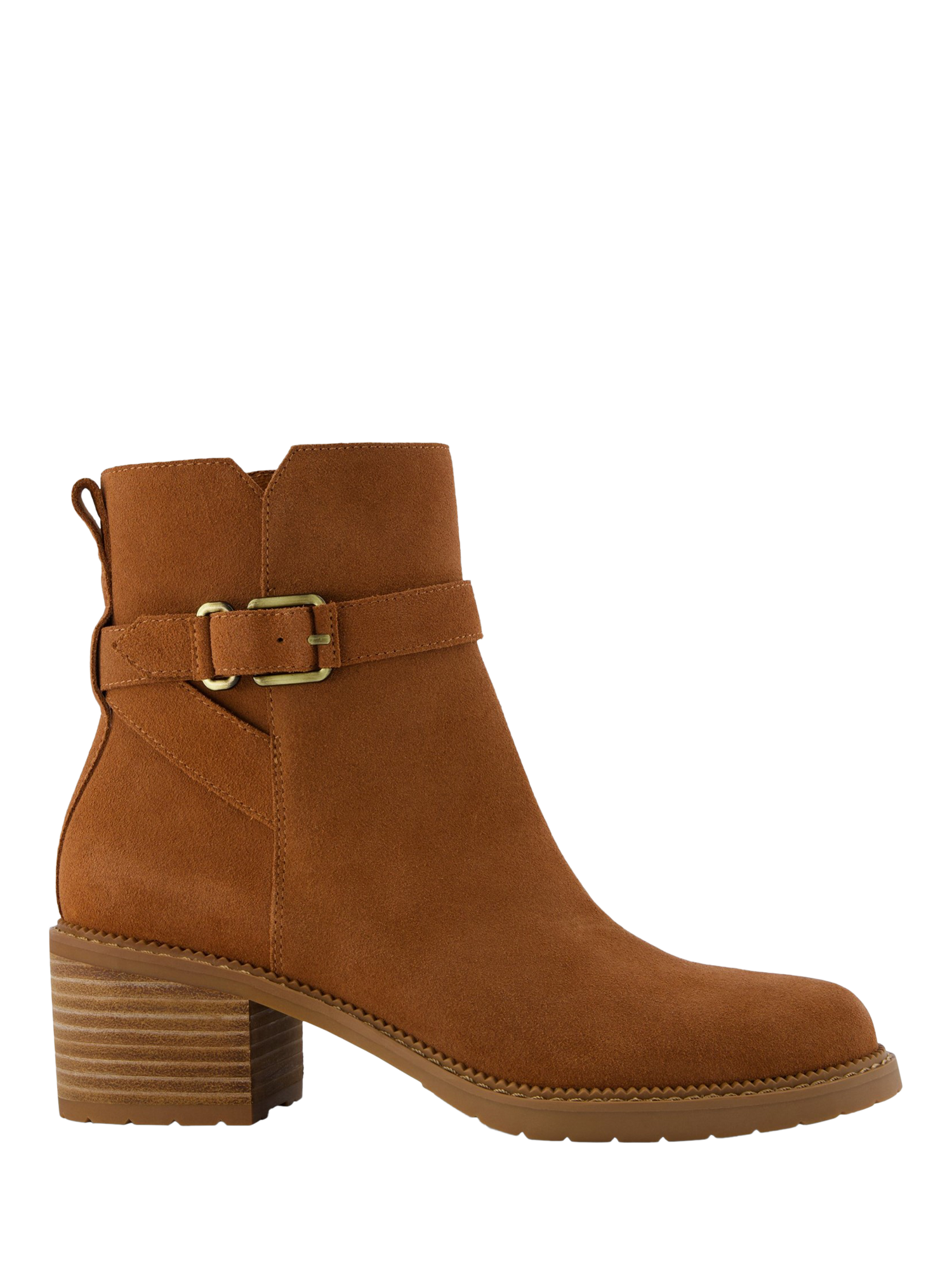Product image 1 of 1, which shows TOMS Hailey Buckle Nubuck Ankle Boots, Amber Brown, 4