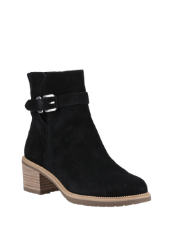 TOMS Hailey Buckle Leather Ankle Boots - view 2, Black