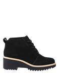 TOMS Maude Leather Lace Up Shoe Boots, Black