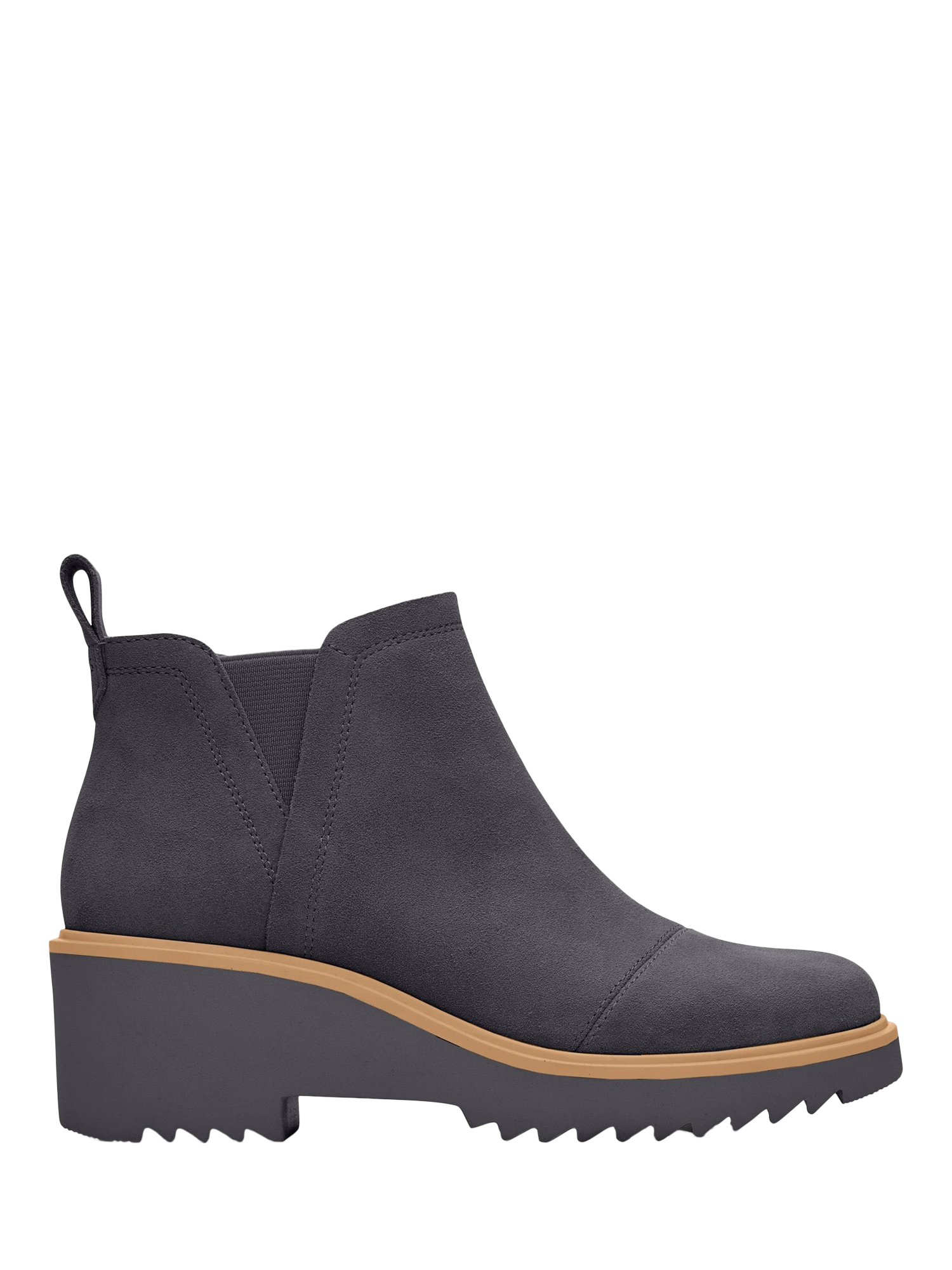 Product image 1 of 1, which shows TOMS Maude Leather Wedge Ankle Boots, Forged Iron, 4