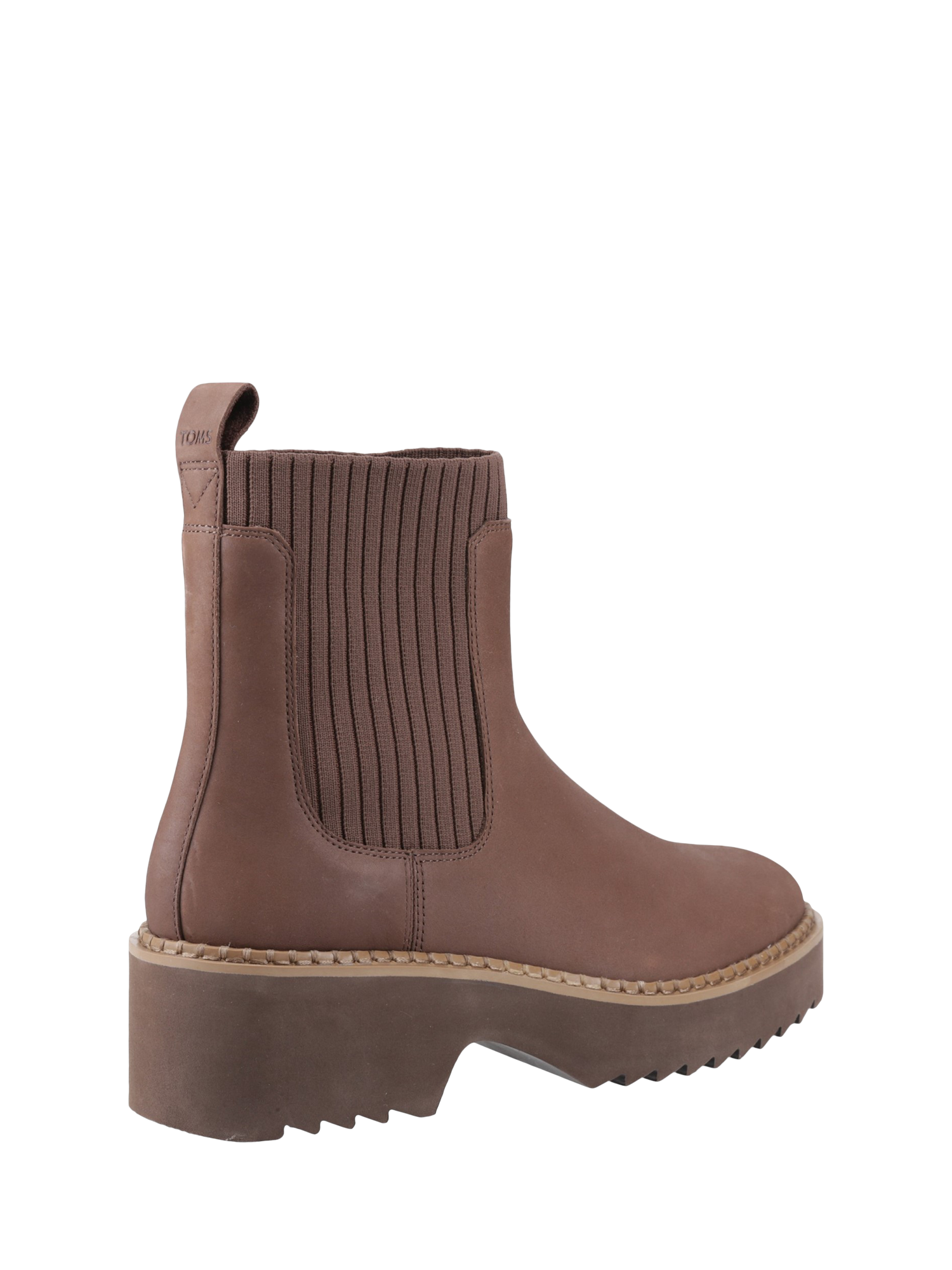 Product image 3 of 4, which shows TOMS Millie Leather Ankle Boots, Oak Brown, 4