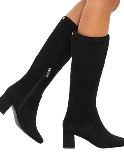 Carvela Corsano Microsuede Knee High Boots - view 2, Black