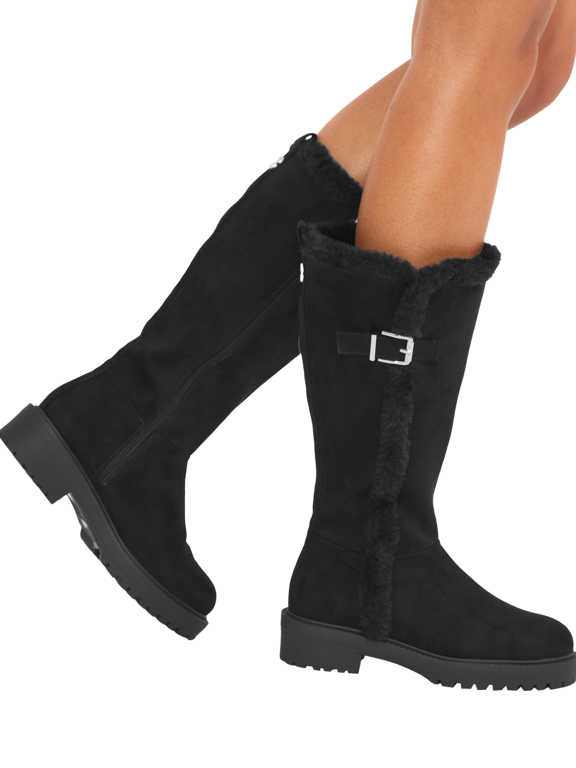 Product image 2 of 5, which shows Carvela Cosy Long Calf Boots, Black, 3