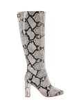 Carvela Jackpot Block Heel Knee High Boots, Black/White