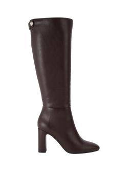Carvela Jackpot Wide Fit Block Heel Knee High Boots, Brown