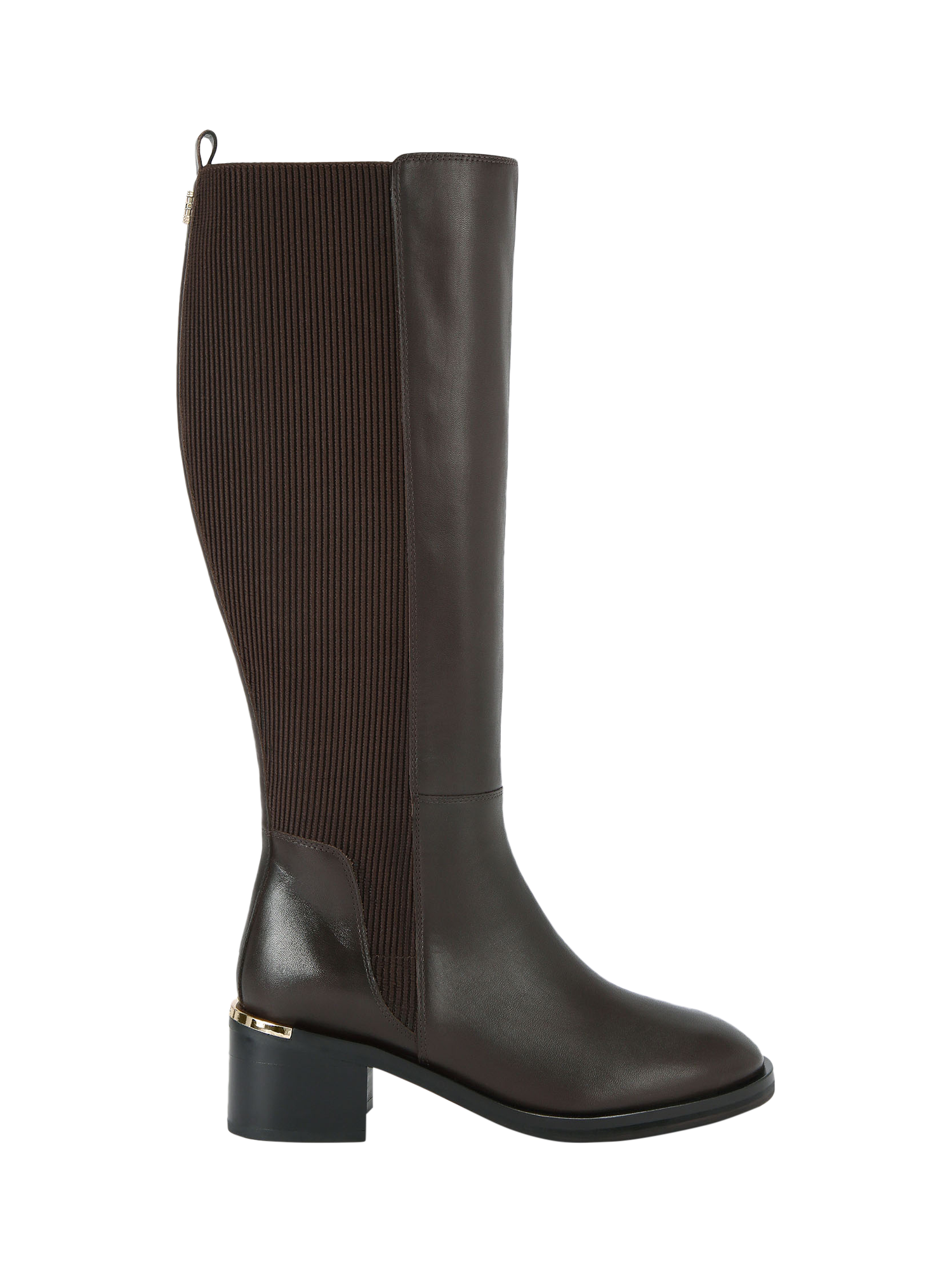 Product image 1 of 5, which shows Carvela Liberta Leather Knee High Boots, Brown, 3