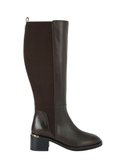 Carvela Liberta Leather Knee High Boots, Brown