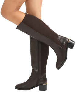 Carvela Liberta Leather Knee High Boots - view 2, Brown