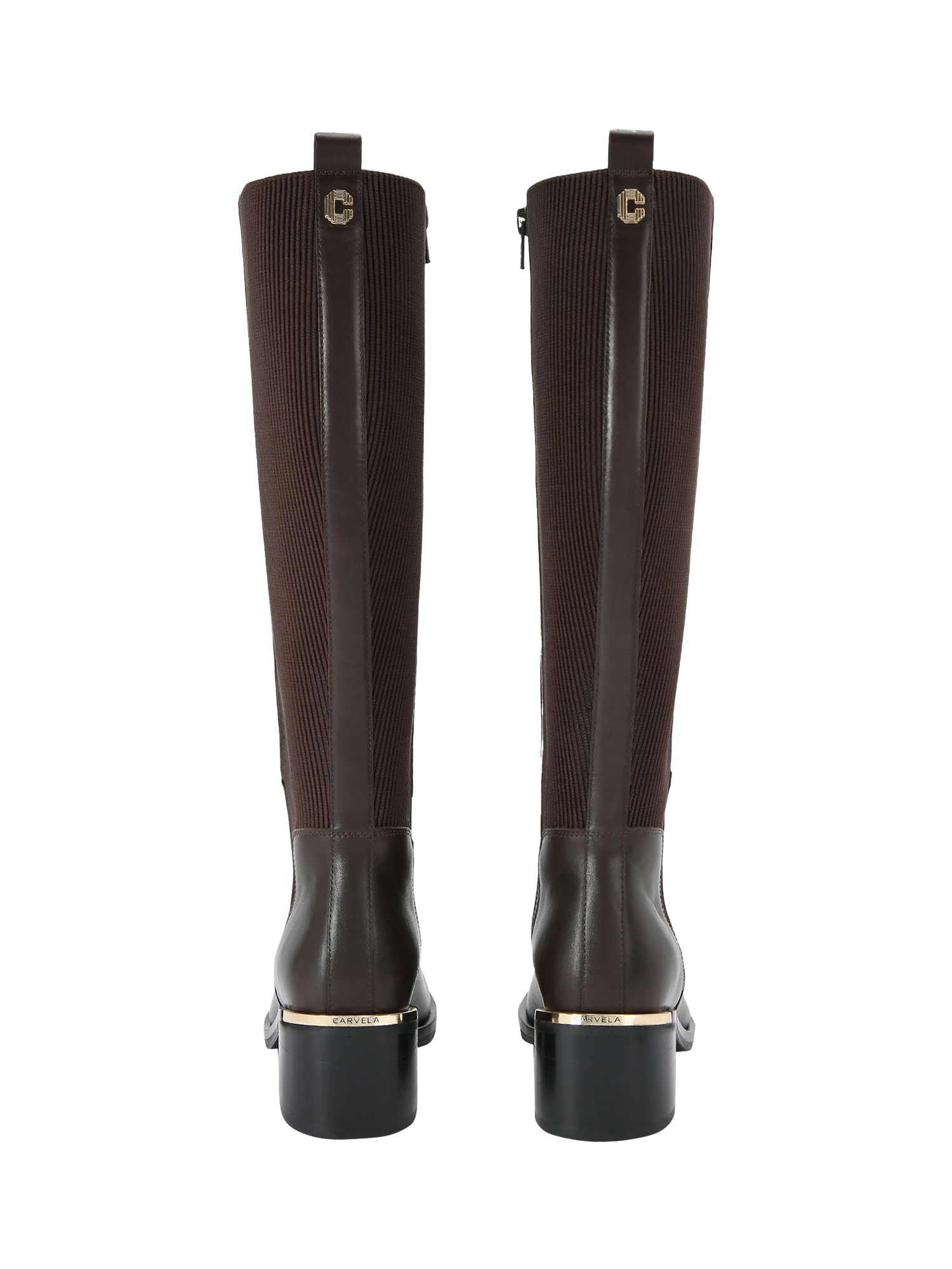 Product image 4 of 5, which shows Carvela Liberta Leather Knee High Boots, Brown, 3