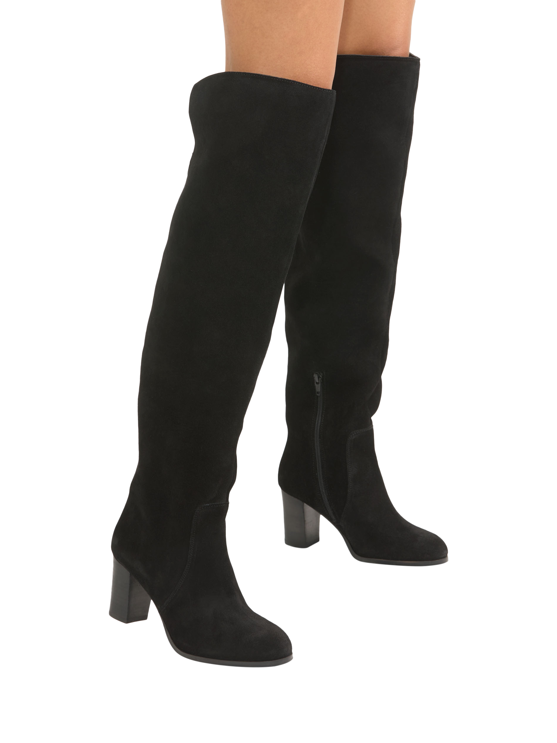 Product image 2 of 5, which shows Carvela Martano Suede Over The Knee Boots, Black, 3