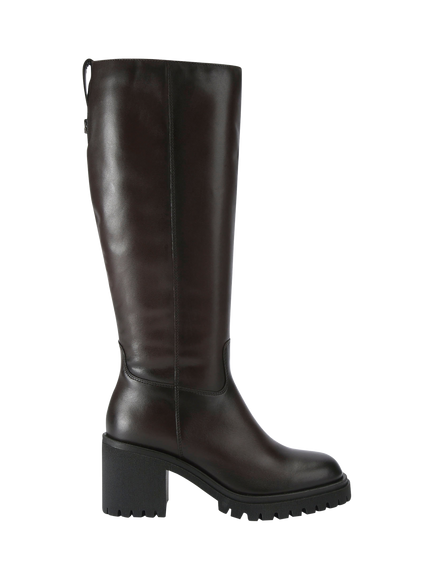 Carvela Mega Leather Knee High Boots, Brown