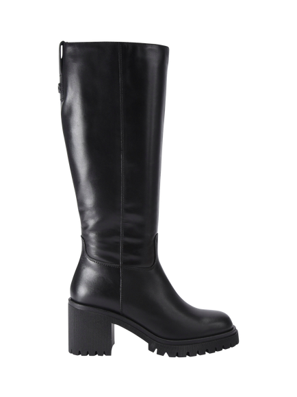 Carvela Mega Leather Knee High Boots, Black