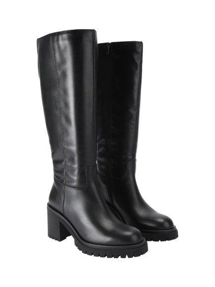Carvela Mega Leather Knee High Boots - view 2, Black
