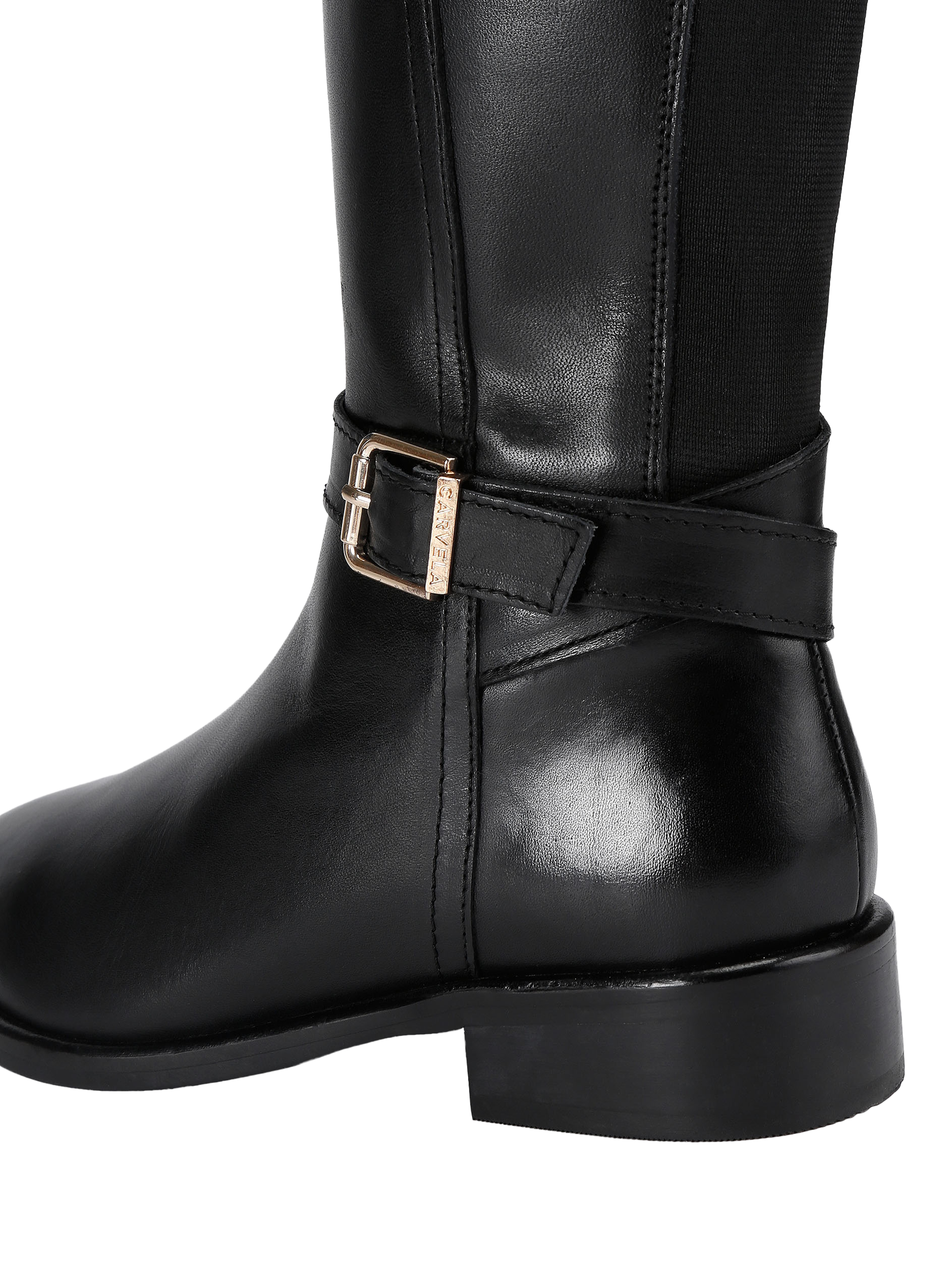 Product image 5 of 5, which shows Carvela Pienza Leather Riding Boots, Black, 3