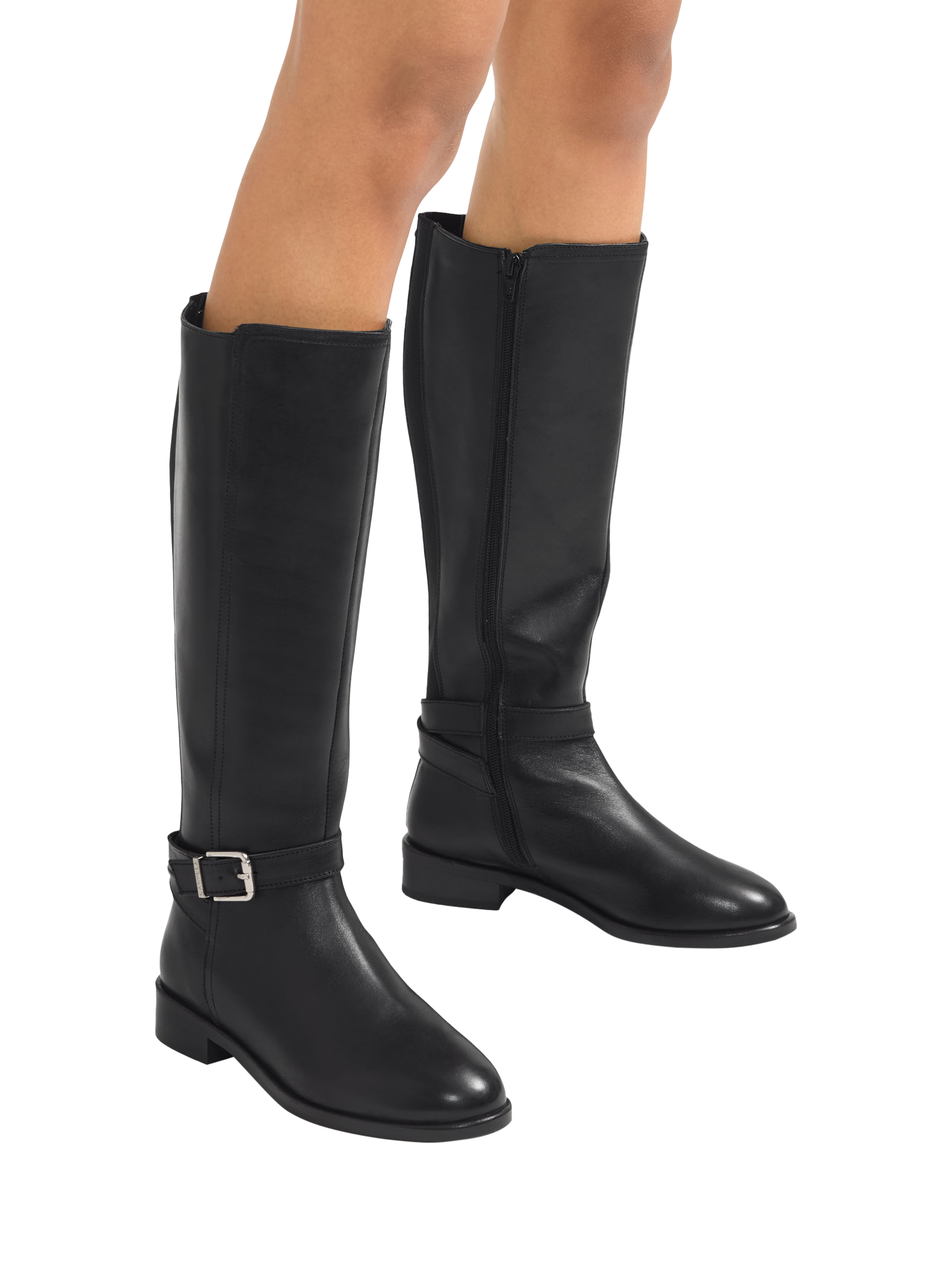 Product image 2 of 6, which shows Carvela Pienza Leather Riding Boots, Black, 3