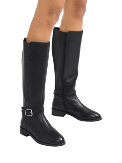 Carvela Pienza Leather Riding Boots - view 2, Black