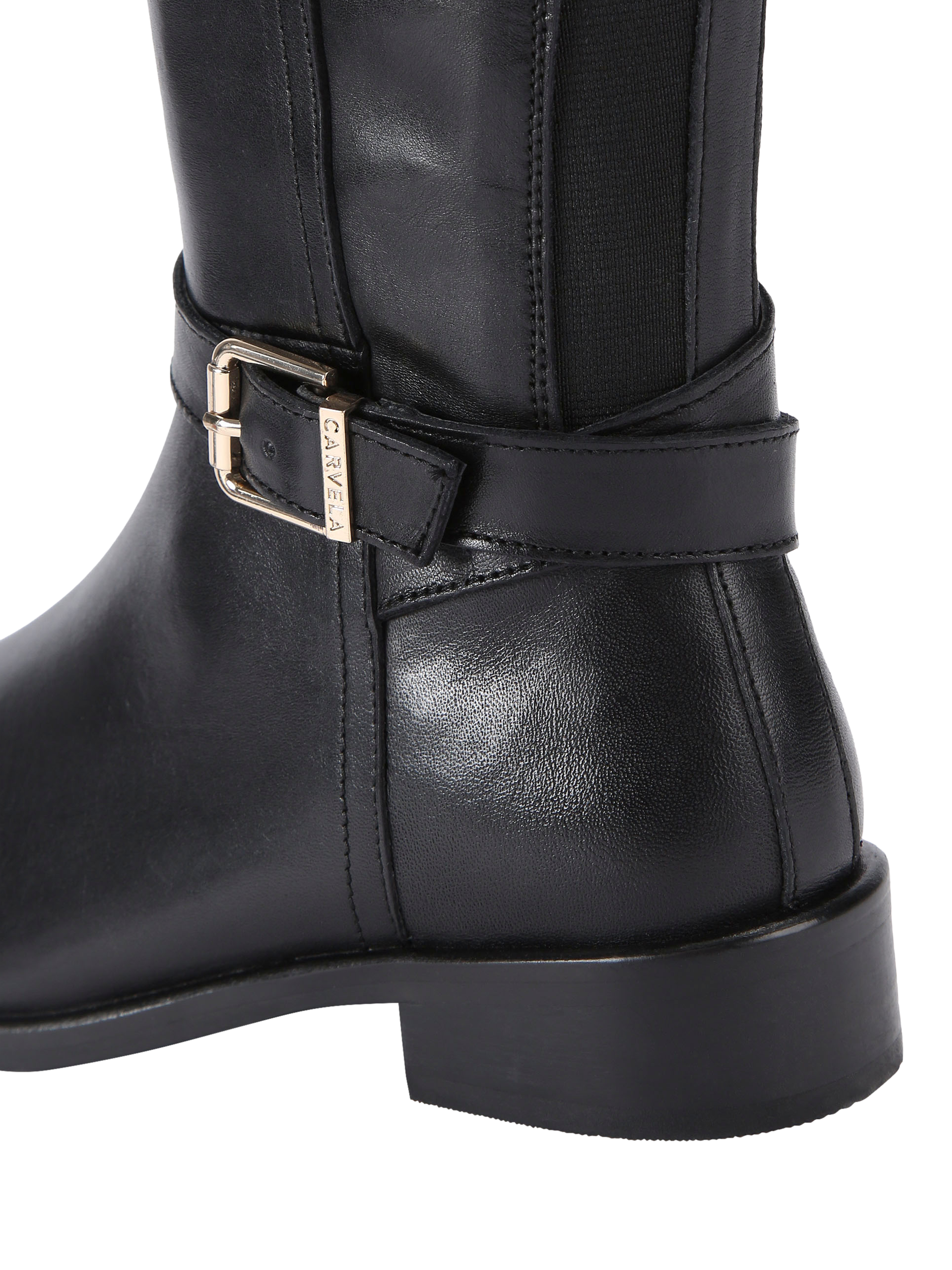 Product image 6 of 6, which shows Carvela Pienza Leather Riding Boots, Black, 3