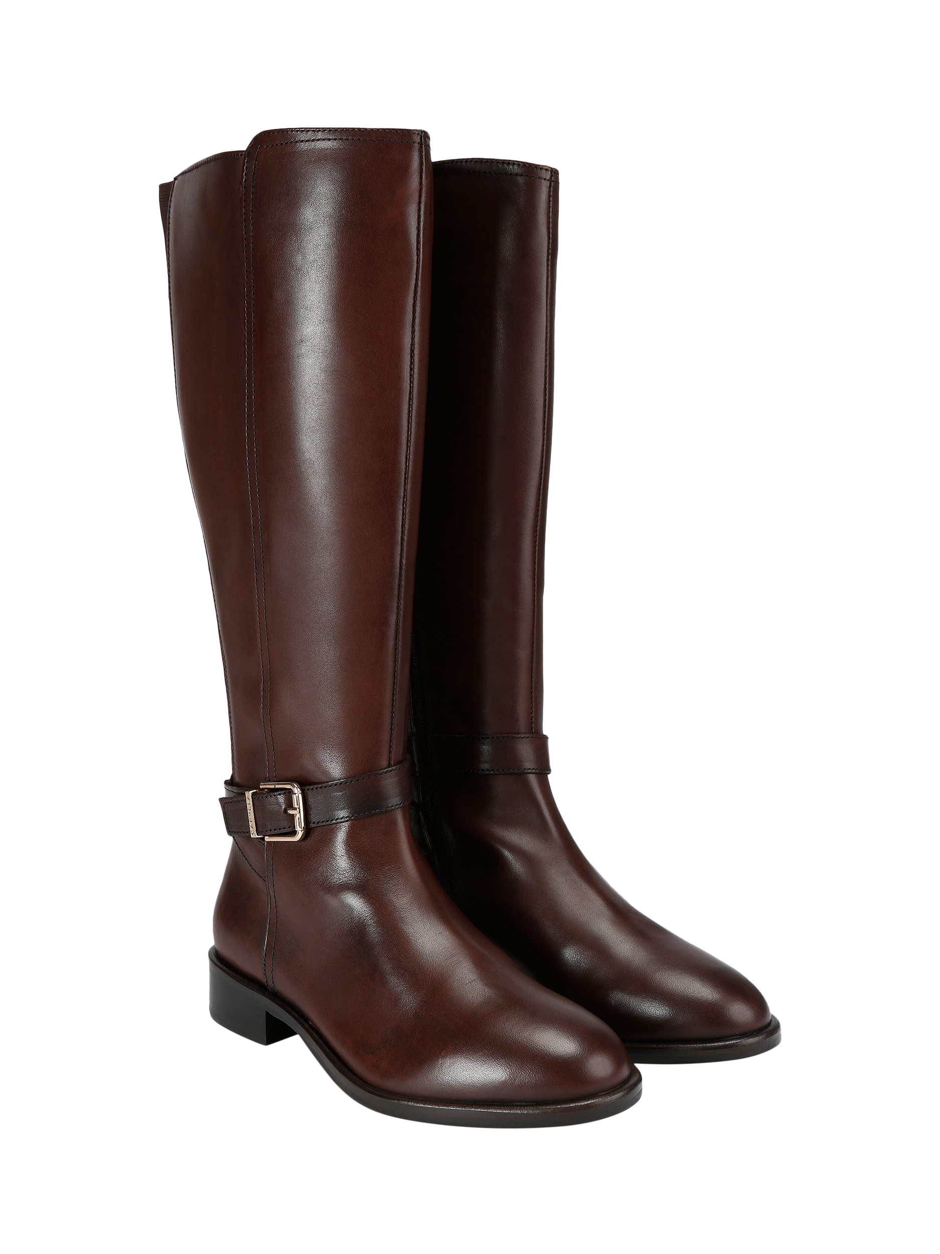 Product image 3 of 5, which shows Carvela Pienza Leather Riding Boots, Brown, 3