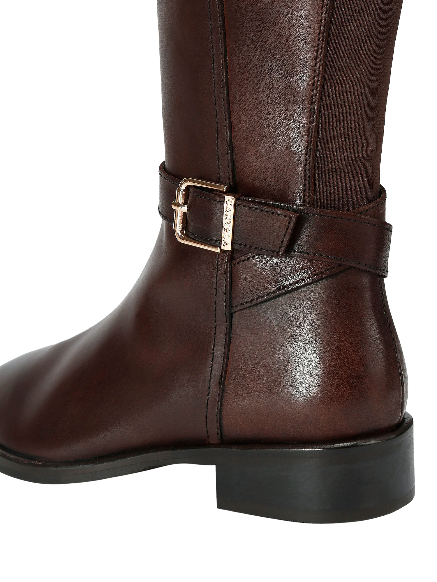 Product image 5 of 5, which shows Carvela Pienza Leather Riding Boots, Brown, 3