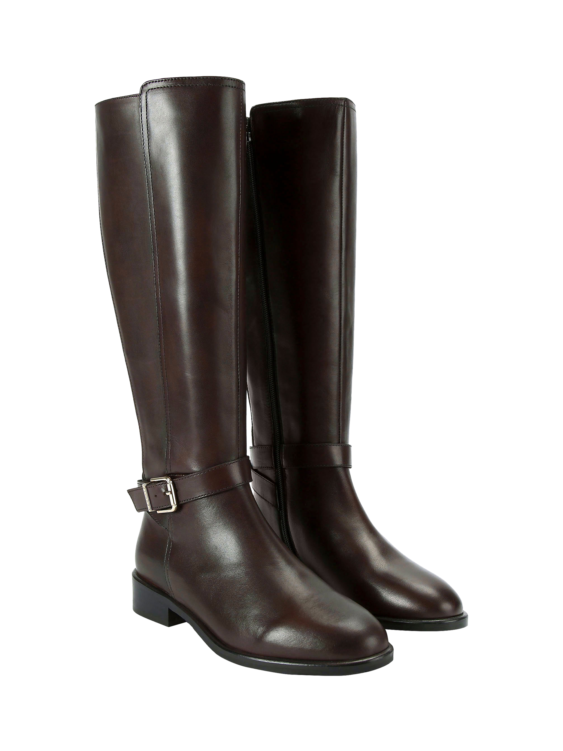 Product image 3 of 5, which shows Carvela Pienza Leather Riding Boots, Brown, 3