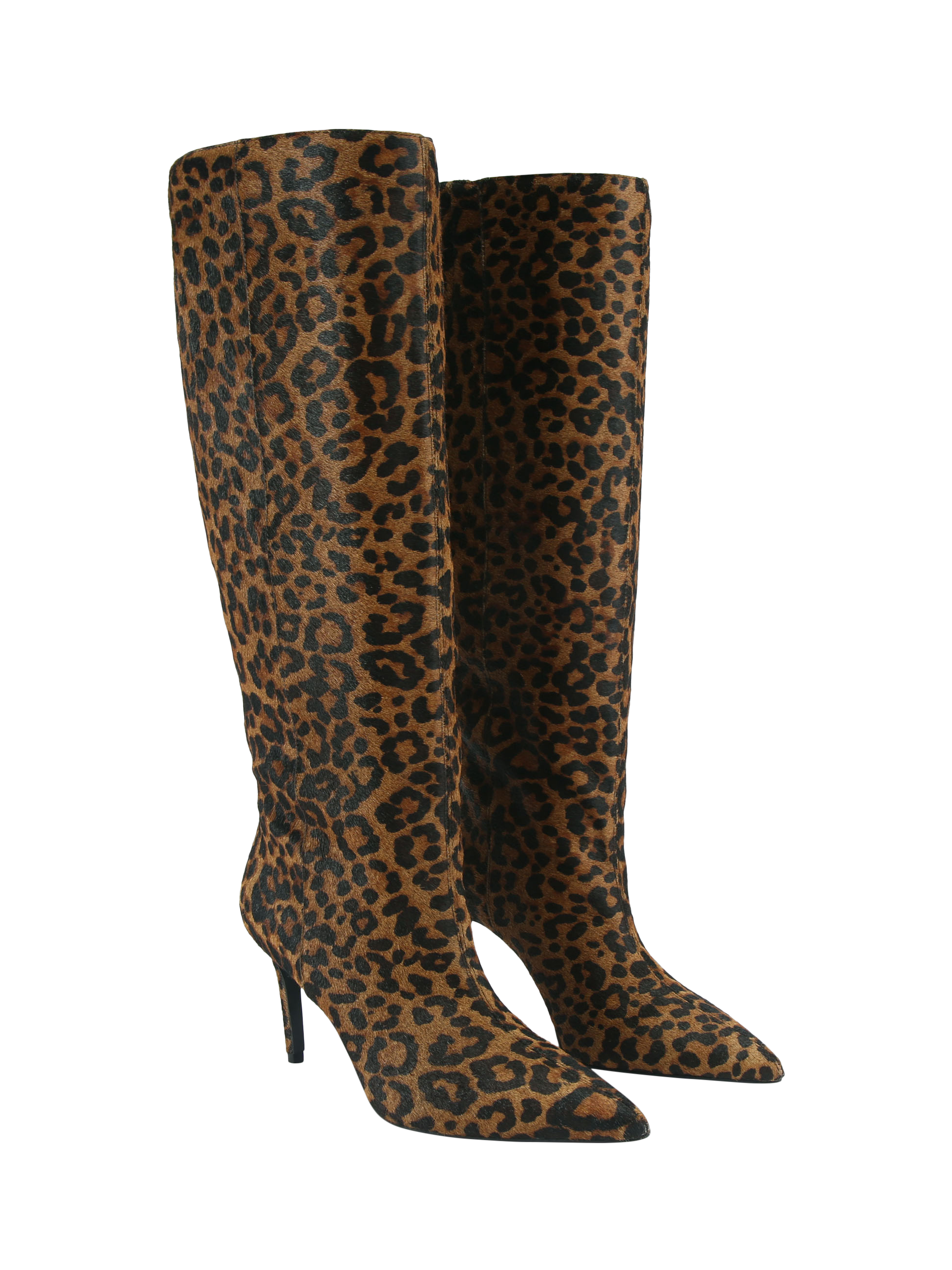 Product image 2 of 4, which shows Carvela Pisa Knee High Heeled Boots, Black/Brown, 3