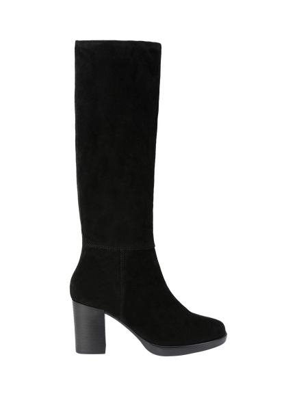 Carvela Silver Suede Knee High Boots, Black, Black