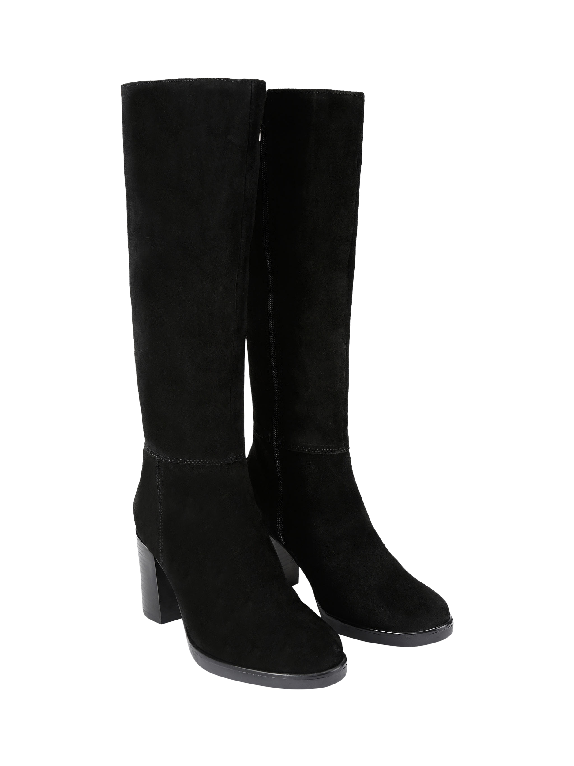 Product image 3 of 4, which shows Carvela Silver Suede Knee High Boots, Black, 3