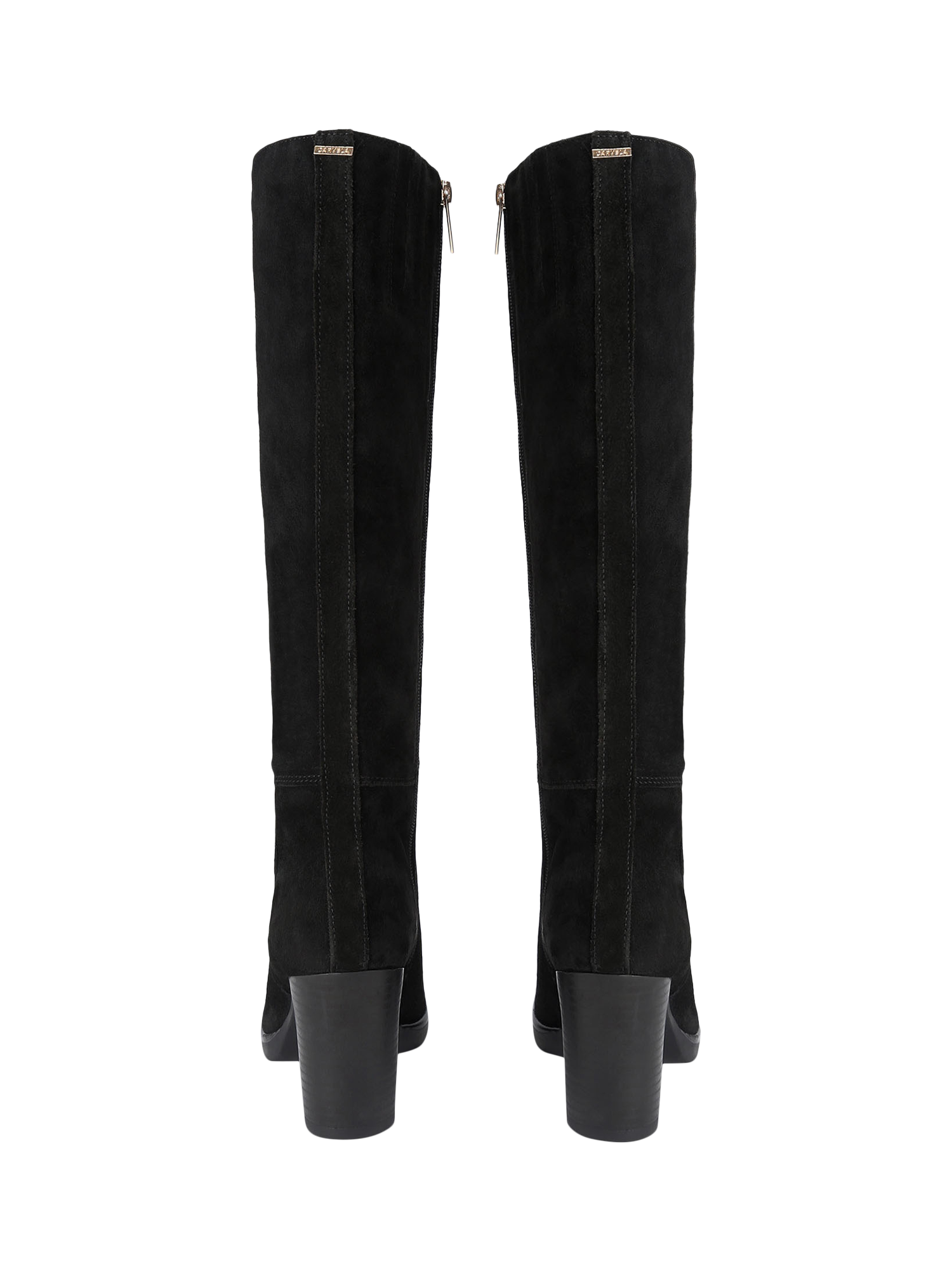 Product image 4 of 4, which shows Carvela Silver Suede Knee High Boots, Black, 3