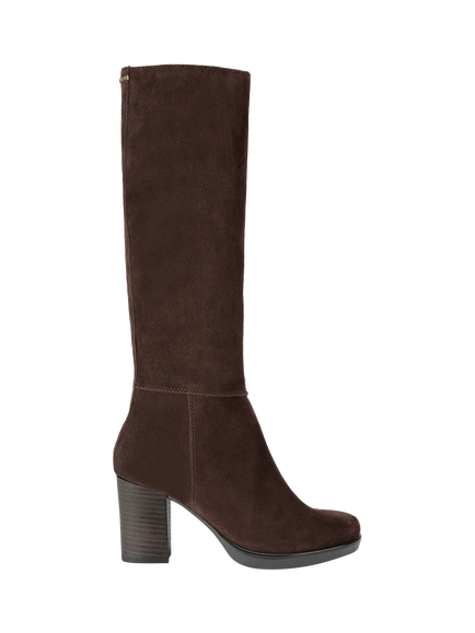 Carvela Silver Suede Knee-High Boots, Brown, Brown