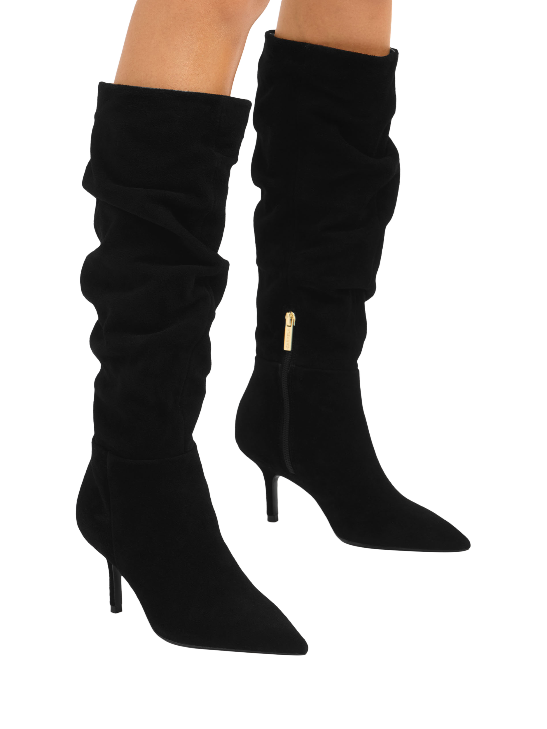 Product image 2 of 5, which shows Carvela Spirit Slouch Suede Calf Boots, Black, 3