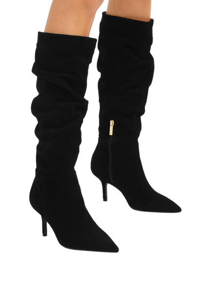Carvela Spirit Slouch Suede Calf Boots - view 2, Black