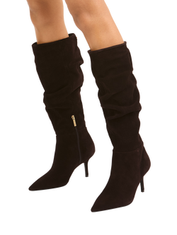 Carvela Spirit Slouch Suede Calf Boots - view 2, Brown