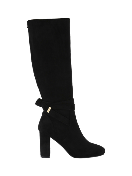 Carvela Tempt Wide Fit Block Heel Knee High Boots, Black, Black