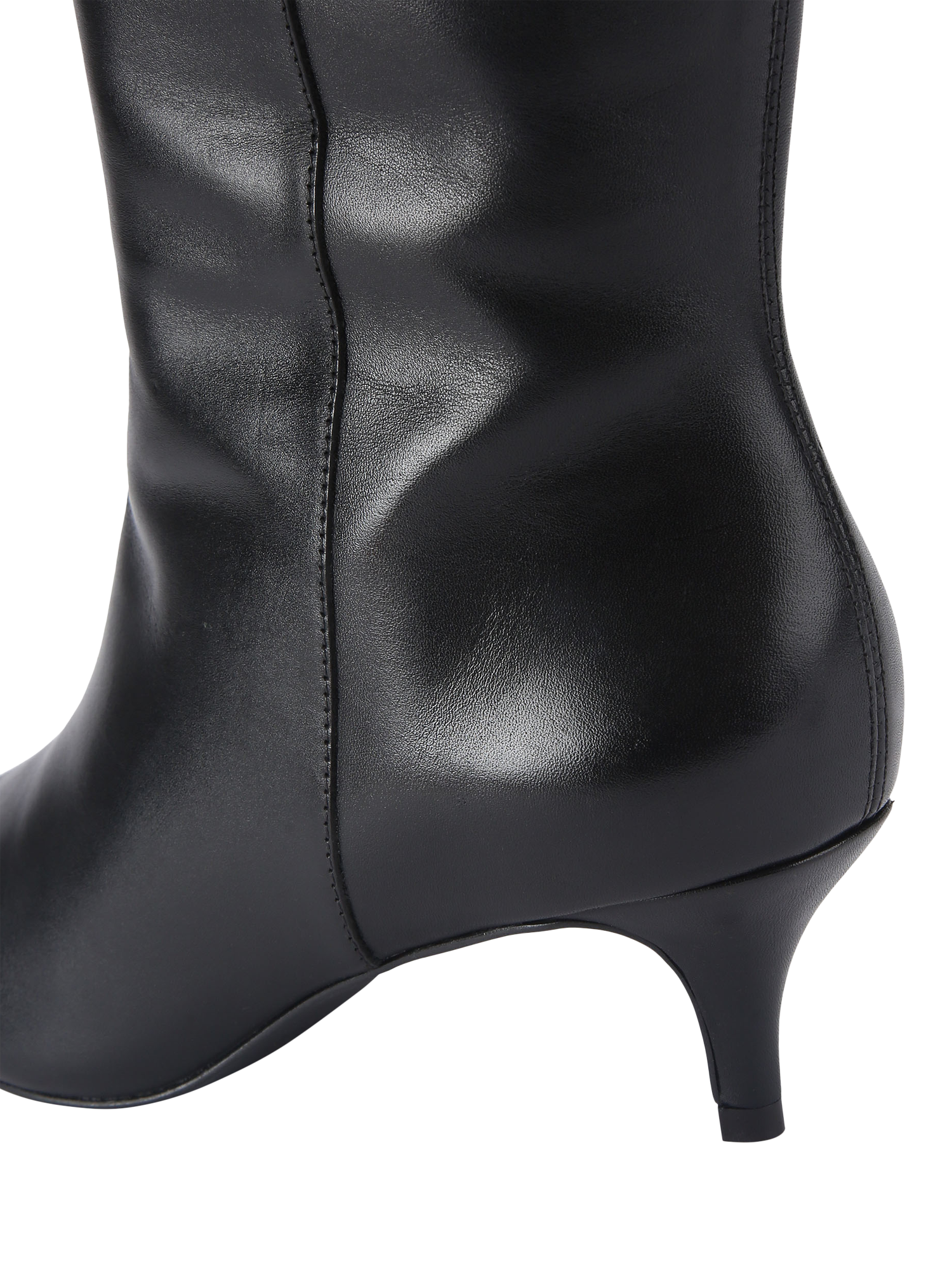 Product image 4 of 4, which shows Carvela Venice Leather Knee High Boots, Black, 3