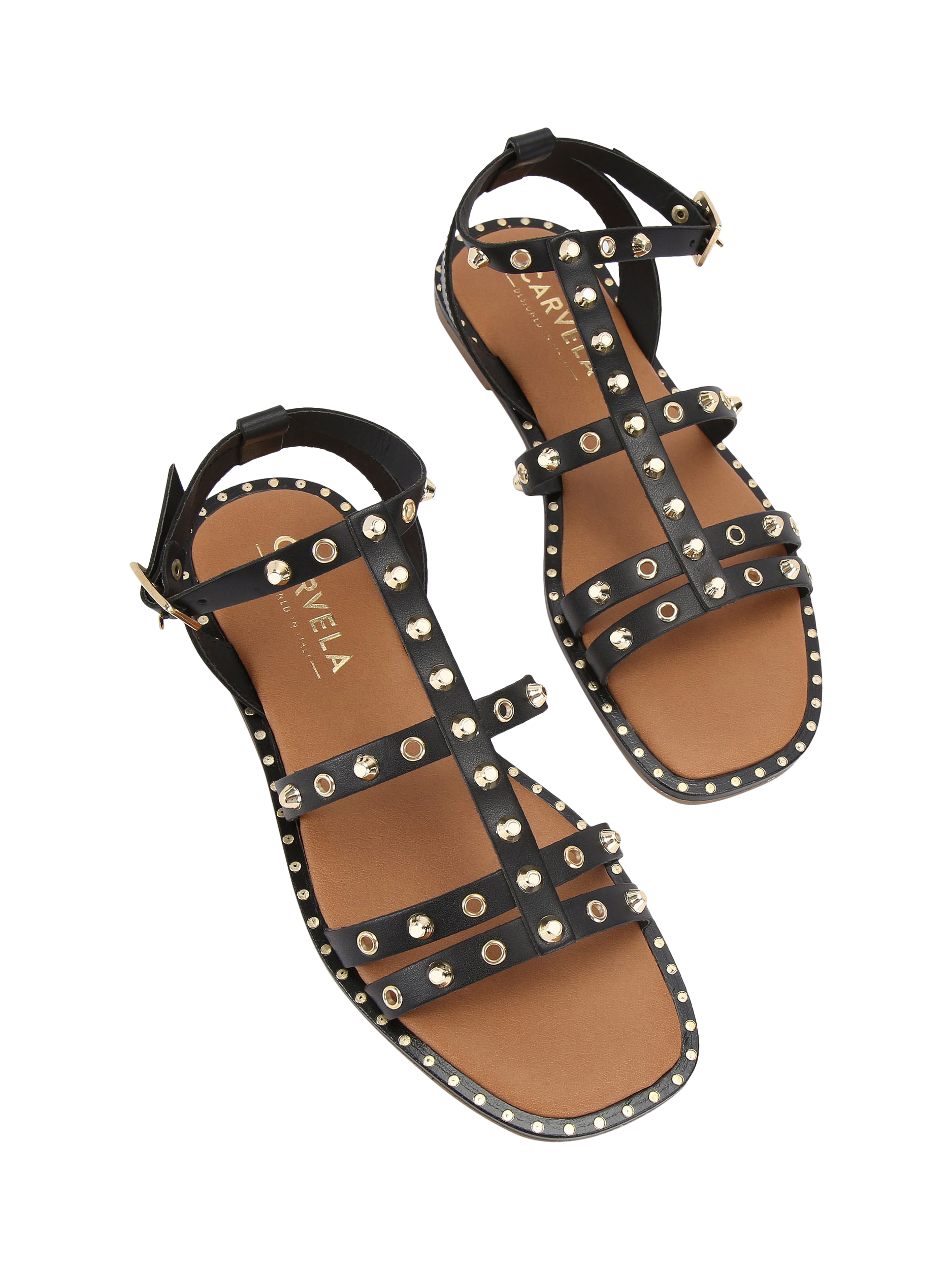 Product image 3 of 4, which shows Carvela Alia Leather Gladiator Sandals, Black, 3
