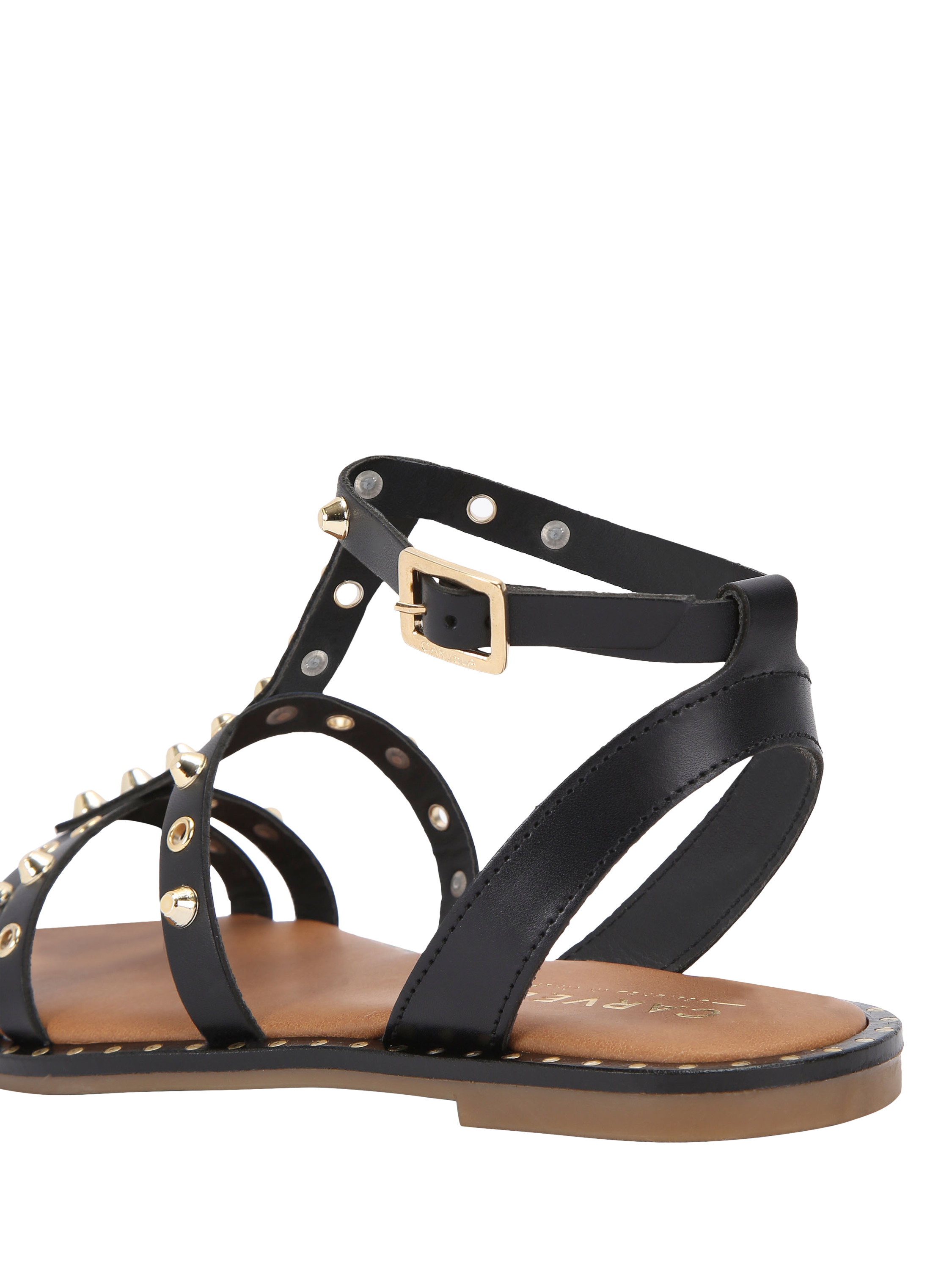 Product image 4 of 4, which shows Carvela Alia Leather Gladiator Sandals, Black, 3