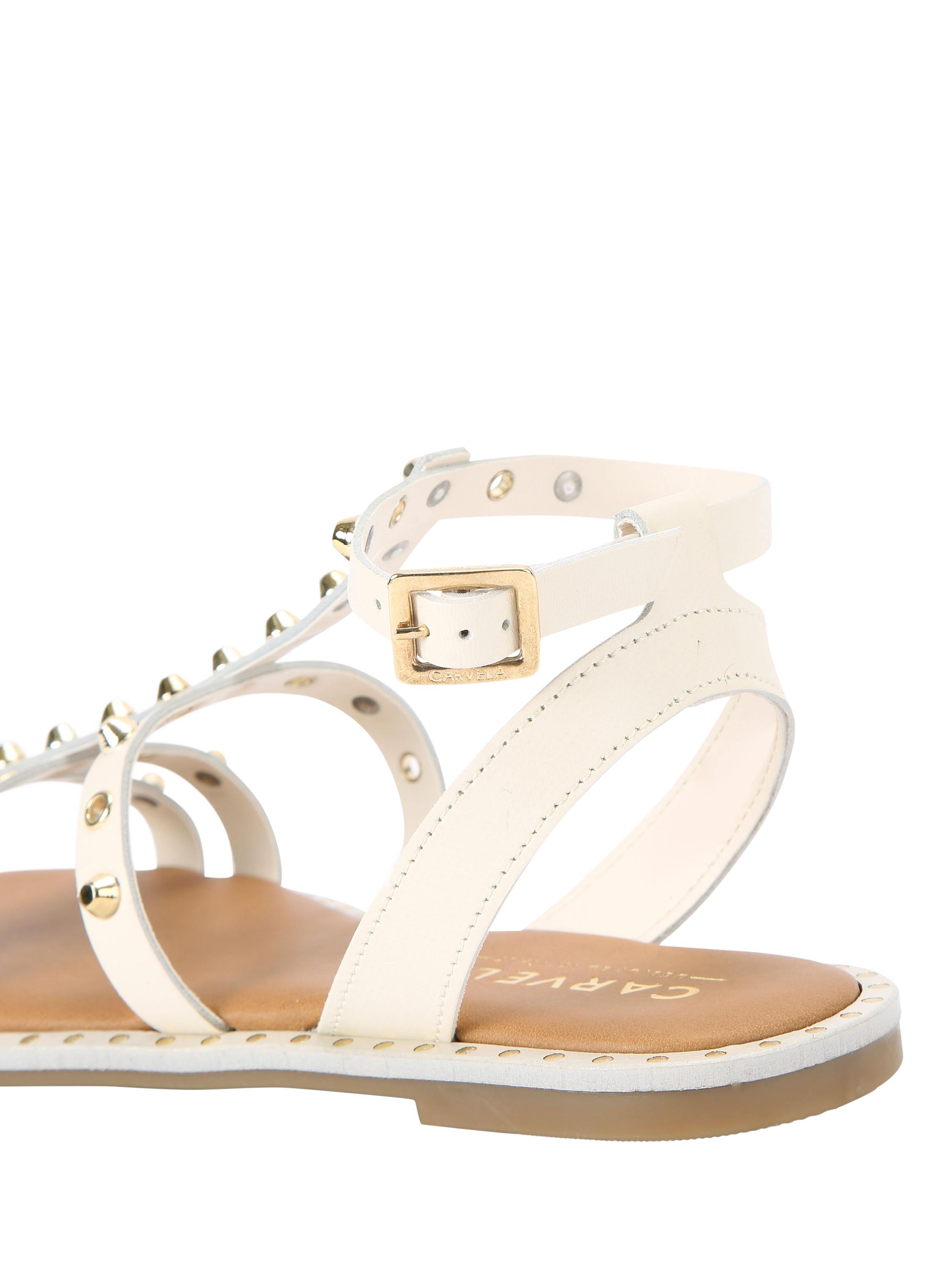 Product image 4 of 4, which shows Carvela Alia Leather Gladiator Sandals, Bone, 3