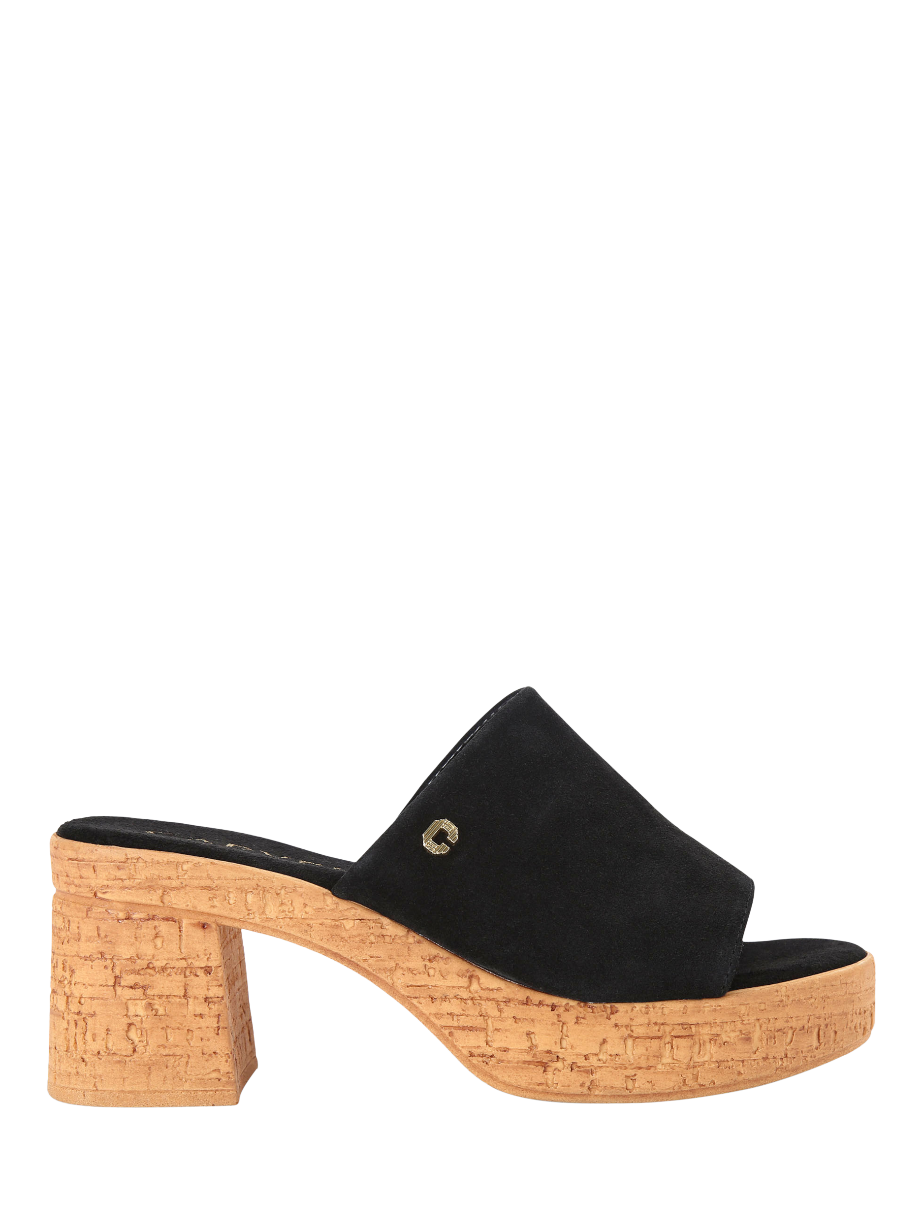 Product image 1 of 4, which shows Carvela Genova Suede Block Heel Platform Sandals, Black, 3
