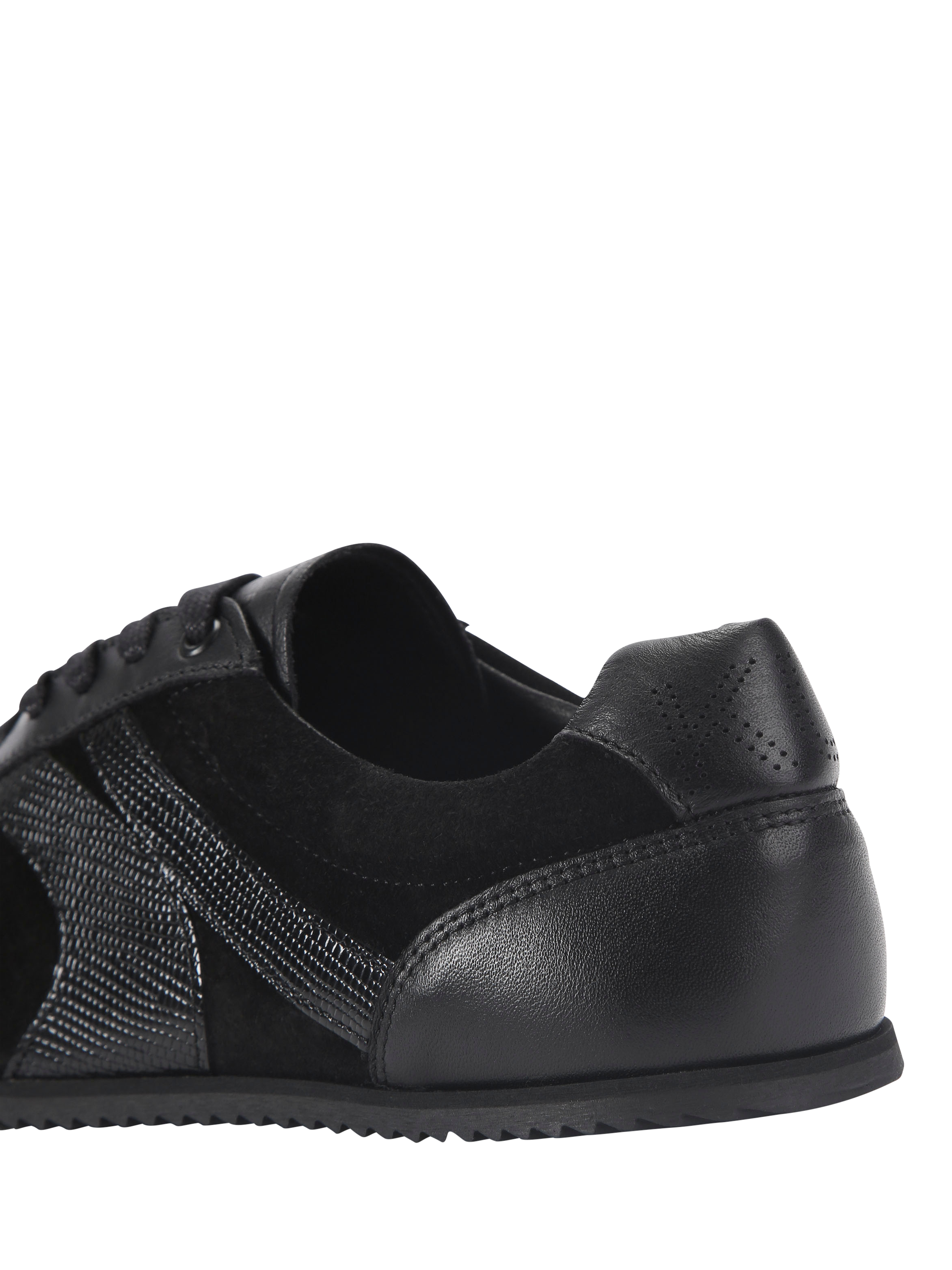Product image 4 of 5, which shows Kurt Geiger London Eldon Leather Trainers, Black, 7