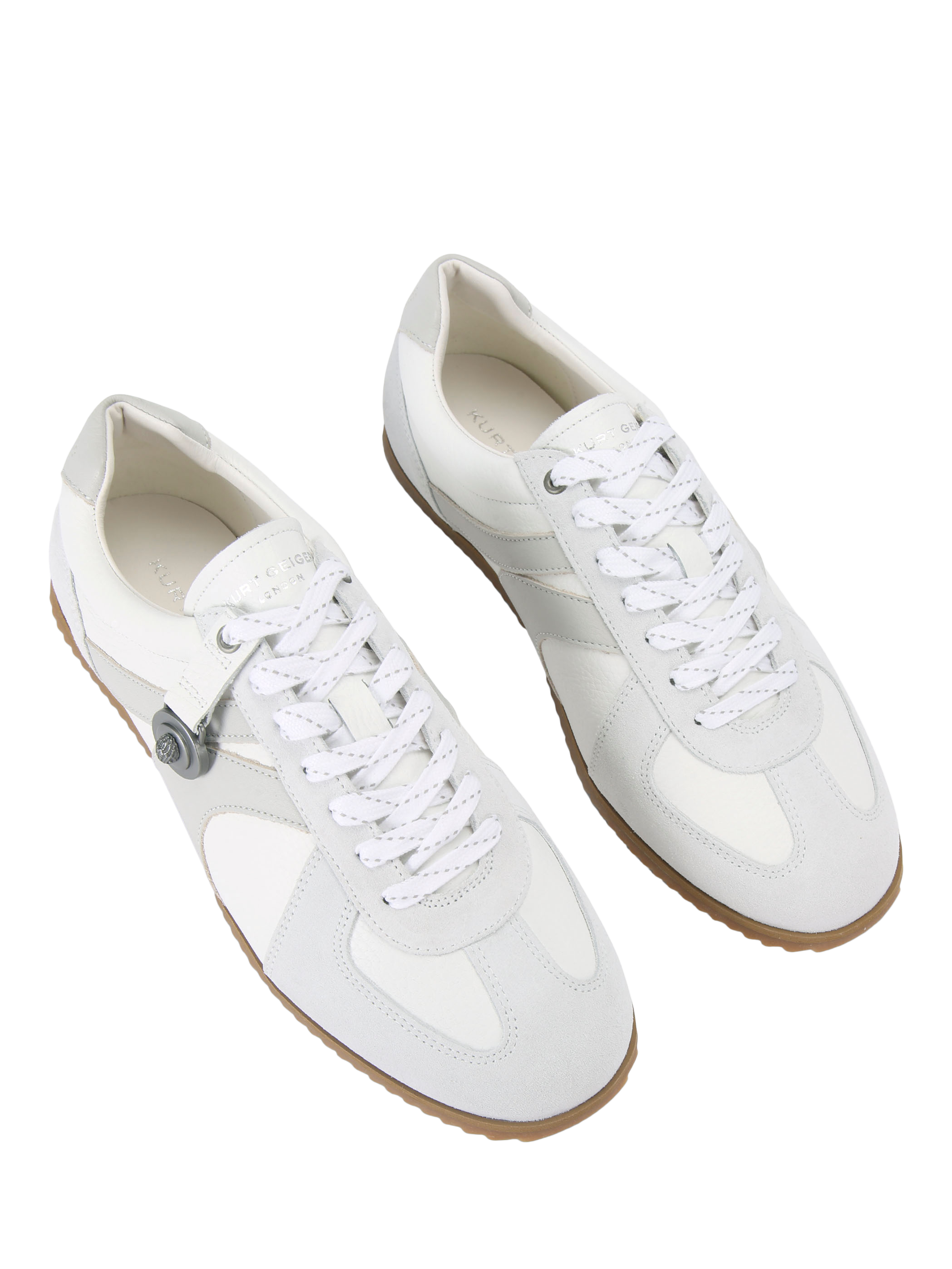 Product image 3 of 5, which shows Kurt Geiger London Eldon Leather Trainers, White, 7