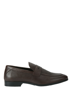 KG Kurt Geiger Freddy Leather Slip-On Loafers, Dark Brown, Dark Brown