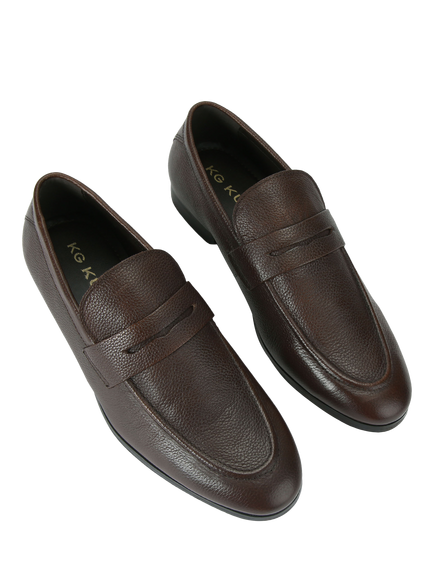 KG Kurt Geiger Freddy Leather Slip-On Loafers, Dark Brown - view 2, Dark Brown