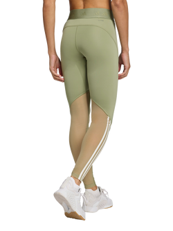 adidas Women's Hyperglam Full Length Leggings, Green/White - view 2, Green/White